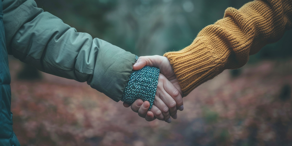 Deux personnes se serrant la main représentant l'amitié pour développer sa confiance en soi. 