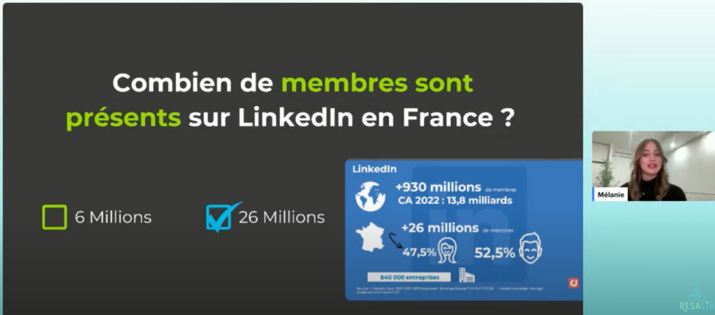 Capture d'écran du webinaire sur le Personal Branding.